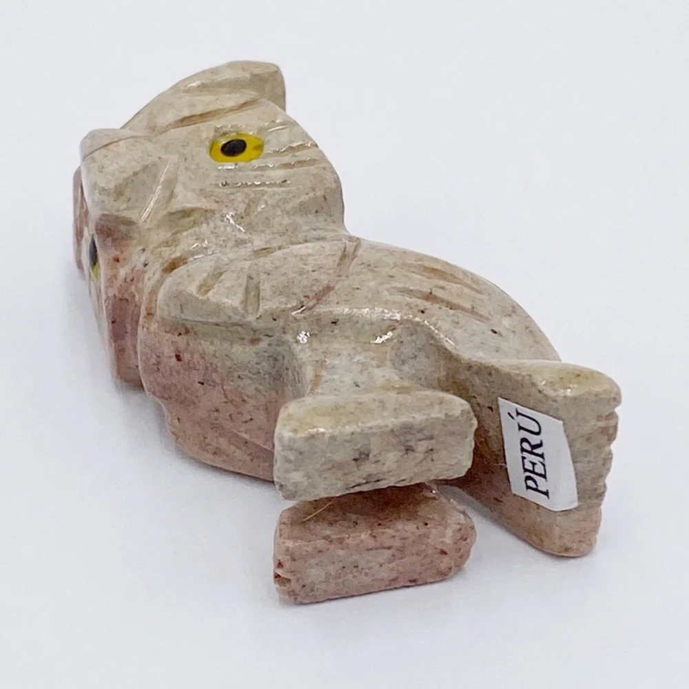 Owl Figurine Hand Carved Soapstone Peru - Picture 8 of 10